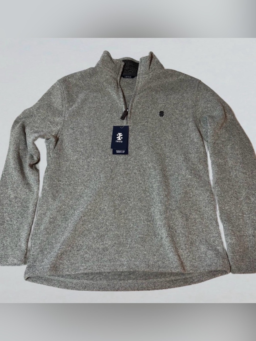 NWT Izod Preppy Fleece Quarter-zip Gray Sweater